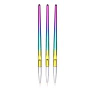 Semme 3 Pezzi Penna per Nail Art in Alluminio Set Pennello Fine Liner per | Punta fine per rivestimento per unghie con manico in alluminio 3 pezzi per modelli dettagliati adatti per la decorazione