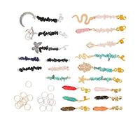 Semme 40 Pezzi Perline Gioielli per Dreadlock Capelli | pendenti in pietra bobine in oro e argento si adattano a trecce decorazioni per matrimoni per feste design semplice a vite