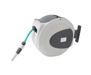 Semme Avvolgitubo da Giardino Retrattile da 65,6 Piedi con Riavvolgimento Automatico, Blocco di Qualsiasi Lunghezza e Ugello Multimodello, Montaggio a Parete con Staffa a 180 Gradi