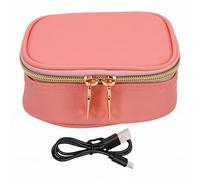 Semme Borsa per Trucco con Specchio a LED Mini Borsa Viaggio Portatile con 3 modalità di Luce Luminosità Dimmerabile Specchio Staccabile in Pelle PU per Cosmetici Donna Articoli (PINK)