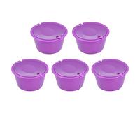 Semme Capsule di caffè Riutilizzabili da 5 Pezzi per Macchina Tazza di caffè in Acciaio Inossidabile da 50 Ml con Cucchiaio Compatibile con Melody Genio Me Esperta Circolo (PURPLE)