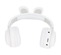 Semme Cuffie con Orecchie da Coniglio per Adulti Cuffie Ear 5.0 per Bambini Sopra l'orecchio con Luci a LED Design Pieghevole Adatto a PC e Tablet Include Batteria Integrata Bianco/ (WHITE)