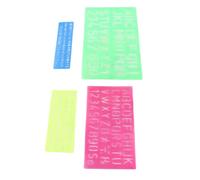 Semme Disegno Set di 4 Stencil per Lettere e Numeri in Plastica per l'artigianato Fai-da-te, Apprendimento e Pittura, Colori Casuali, Modelli Maiuscoli
