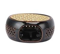 Semme Elegante Scalda Teiera in Ceramica e Lega con Cuscino Fisso per Candela Tea Light - Elegante Scalda caffè Dal Design Concavo