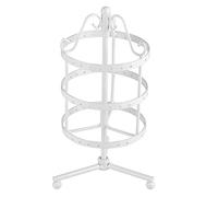 Semme Espositore Girevole Degli Orecchini Di 3 Strati, Supporto Dei Gioielli Del Metallo Del Supporto Di Esposizione Dell'Organizzatore Dell'Orecchino Girevole Di 72 Fori(bianco)