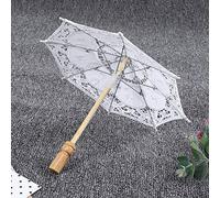 Semme Ombrello di Parasol Vintage, Parasole in Pizzo, Ombrello di Parasole in Pizzo Piccolo Ombrello per la Decorazione Foto Tea Party (Bianco piccolo)