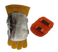 Semme Protezione Termica per Mano in Pelle di Vacchetta Crosta Protezione Posteriore Alluminata per Saldatura con Flusso di Calore Riflettente per Caldaie Industriali Fusione di