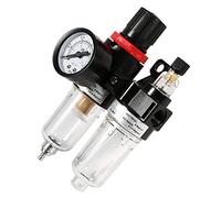 Semme Regolatore Filtro Aria Trappola umidità Separatore Acqua Olio Compressore Filtro umidità Aria con Tubo di Giunzione 1/4" per Compressori D'aria Utensili Pneumatici Dispositivi