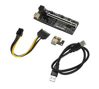 Semme Scheda Adattatore Riser PCIe da 1X a 16X con Doppio Sensore di Temperatura a 6 Pin e Cavo USB 3.0 da 24 Pollici per Mining di Criptovaluta Ed Estensione Grafica