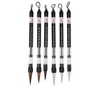 Semme Set di 6 Pennelli Cinesi con Riempimento a Pistone per Calligrafia e Arte, Ideali per Esercitarsi con i Panni da Scrittura e per l'uso Versatile del Pennello a Matita