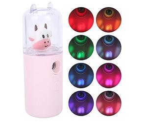 Semme Simpatico Cartone Animato Animale Nebulizzatore Viso Spray Portatile Idratante per la Pelle con Tecnologia Nebulizzatore Idratante Viso per Pelle Grassa Leggero Adatto Ai Viaggi (PINK)