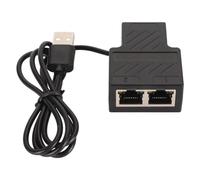 Semme Splitter Ethernet Ad Alta velocità su 2 Cavi RJ45, Placcato Oro 100 Mbps con Alimentatore USB per