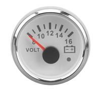 Semme Voltmetro per Barche da 52 Mm DC9 32 V Indicatore di Alta Tensione con Retroilluminazione Colorata per, Yacht, Barche da Pesca, Copertura della Piastra (Copertura in argento placcato bianco)