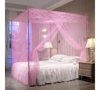 Semplice 4 Angolo Post Baldacchino Letto Telaio con Telaio in Acciaio Inox Post Full Queen Size, 32mm Thick Bracket, 180X220CM