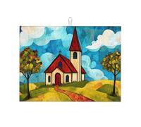 Semplice Architettura Rurale Grande Microfibra Scolapiatti Tappetino Scolapiatti Lavabile Riutilizzabile Tappetino Scolapiatti Tappetino per Accessori da Cucina 45,7 x 61 cm