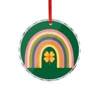 Semplice arcobaleno con un trifoglio in vetro di cristallo da appendere ornamenti per la decorazione dell'albero di Natale