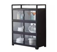 Semplice Armadio da Cucina In Alluminio Moderno Casa Buffet Stoccaggio Durevole Credenza per Uso Cucina Design Elegante Versatile Dispensa Organizzatore Soluzione Salvaspazio