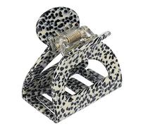 Semplice artiglio per capelli Clip per donne Ragazze Artiglio per capelli elegante e alla moda vuoto per feste di appuntamenti per il trucco (Beige leopardato)