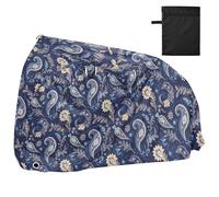 Semplice Blu Scuro Paisley Impermeabile Bike Covers con Fori di Bloccaggio Resistente ai raggi UV Indoor Outdoor Storage Moto Copertura Adatto per la maggior parte dei kit para