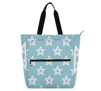 Semplice borsa tote per libri con stelle blu per bambini, ragazzi e ragazze, gotico, grande, resistente, riutilizzabile, borsa per libri per biblioteca, borsa della spesa per scuola e tempo di gioco
