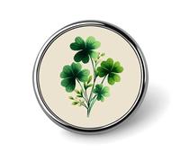 Semplice bouquet stravagante di verde 4 trifogli spilla rotonda per uomo donna moda distintivo collare pin vestito giacca zaino accessori