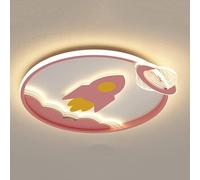 Semplice Cartoon Rocket Plafoniera a LED dimmerabile a 3 colori Lampada da soffitto rotonda nordica per bambini Lampada da incasso creativa ultrasottile Lampada da soffitto creativa per la cameretta