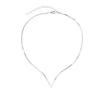 Semplice catena a serpente piatta collana girocollo punk a forma di V collare clavicola catena minimalista rame gioielli uomo donna