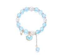 Semplice ciondolo ispirato al mare sottile a forma di pesce stellato, accessorio elegante fatto a mano, accessorio da polso per tutti i giorni per la prima comunione delle ragazze, Misura unica, come