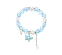 Semplice ciondolo ispirato al mare sottile a forma di pesce stellato, accessorio elegante fatto a mano, accessorio da polso per tutti i giorni per la prima comunione delle ragazze, Misura unica, come