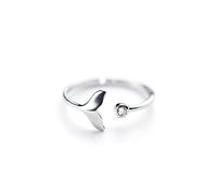 Semplice Coda di Balena Banda Pianura Solido Regolabile Aperto Romantico Knuckles Gioielli Regalo Pesce Orecchino Coda Balena Orecchino Per Le Donne
