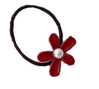 Semplice corda for capelli con fiori, piccolo copricapo floreale con clip a becco d'anatra squisito e carino(Red Hairband)