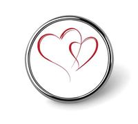 Semplice Cuore Rosso Minimal Line Art Spilla Rotonda per Uomo Donna Moda Distintivo Collare Pin Vestito Giacca Zaino Accessori