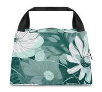 Semplice disegno di fiori Borsa per il pranzo per donne e uomini riutilizzabile Lunch Tote Bags isolato Lunch Box Grande Capacità Lunchbox Cooler Contenitore per il pranzo per il lavoro Ufficio Picnic