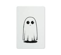 Semplice Doodle of The Ghost Targa in metallo da parete decorazioni artistiche per bar, pub, club, caffetteria, fattoria, bianco, 30 x 20 cm