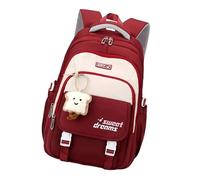 Semplice e bello zaino per uomo e donna, borsa da viaggio, zaino casual, scuola, libri, borsa da viaggio, regali, borsa preppy, Colore: rosso