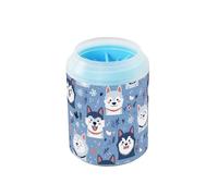 Semplice e carino cane blu portatile zampa pulizia tazza morbida setole in silicone essenziale per tutti i proprietari di animali domestici adatto per cani di taglia piccola, media e grande