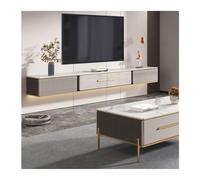 Semplice e moderno mobile TV sospeso con 2 cassetti, 70,8''/78,7'' sospeso sotto la mensola TV, mobiletto porta TV sospeso a parete, mensola for l'intrattenimento con console multimediale salvaspazio(