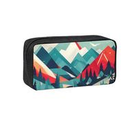 Semplice e spazioso astuccio da viaggio con stampa paesaggio montano portapenne organizer con cerniera per penne pennarelli piccoli articoli di cancelleria