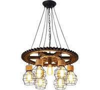 Semplice E27 V-intage Metallo Ferro Ruota lampadario Europeo retrò Industriale Corda di Canapa luci Pendenti Ristorante Loft. Villa Bar Cafe Illuminazione Domestica, plafoniera