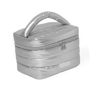 Semplice Ed Elegante Donne Con Grande Capacità Delle Donne Cosmeticamente Organizzata Borsa Per Trucco Adatto Per Percorsi Di Fitness E Business Viaggi Organizzatore Di Trucco, argento, Mass Beauty