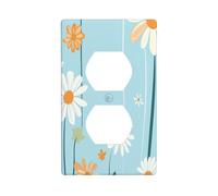 Semplice Fiore Forme Line Art Outlet Cover Interruttore Luce Copertura Decorativa 1 Gang Piastra da Parete per Cucina Camera Bagno Dimensioni 7x11.4cm