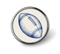 Semplice football americano in blu navy spilla rotonda per uomo donna moda distintivo collare pin vestito giacca zaino accessori
