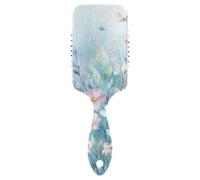 Semplice Fresh Blue Flower Bloom carino pennello per capelli spessi massaggiatore cuoio capelluto per capelli lisci con manico ergonomico cepillo para cabello