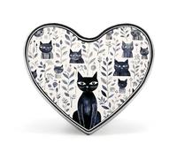 Semplice gatto nero carino distintivo cuore, spilla spille per donne e uomini gioielli alla moda accessori per cappello borse giacca cappotto regali di giorno
