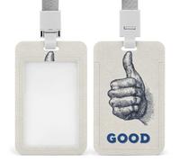 Semplice gesto della mano con il pollice in su ID porta badge clip retrattile porta carte di credito protezione nome badge etichetta per lavoro ufficio medico infermiera