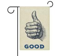 Semplice gesto della mano con il pollice verso l'alto, bandiera da giardino stagionale per vacanze stagionali juta doppia faccia bandiere esterne per casa cortile 30,5 x 45,7 cm