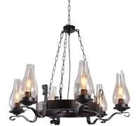Semplice Lampada da soffitto a Sospensione in Metallo Antico V-intage Lampada a Sospensione Industriale Rustica retrò Sala da Pranzo Lampadario Nero, lampadario da Pranzo