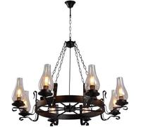 Semplice Lampada da soffitto a Sospensione in Metallo Antico V-intage Lampada a Sospensione Industriale Rustica retrò Sala da Pranzo Lampadario Nero, lampadario da Pranzo