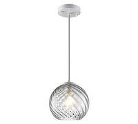 Semplice lampadario a Sospensione del soffitto a Sospensione della Camera da Letto Leggera in Vetro sferico, Base E27, Hardware Bianchi, Paralume a Sfera di Vetro Realizzato in Cina