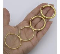 Semplice Lucidato Cerchio Rotondo Orecchini 14K Giallo Placcata Oro Argento 925